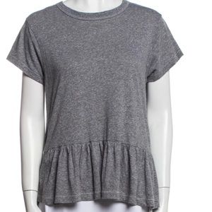 THE GREAT Gray Crew Neck Short Sleeve Shirt size 3